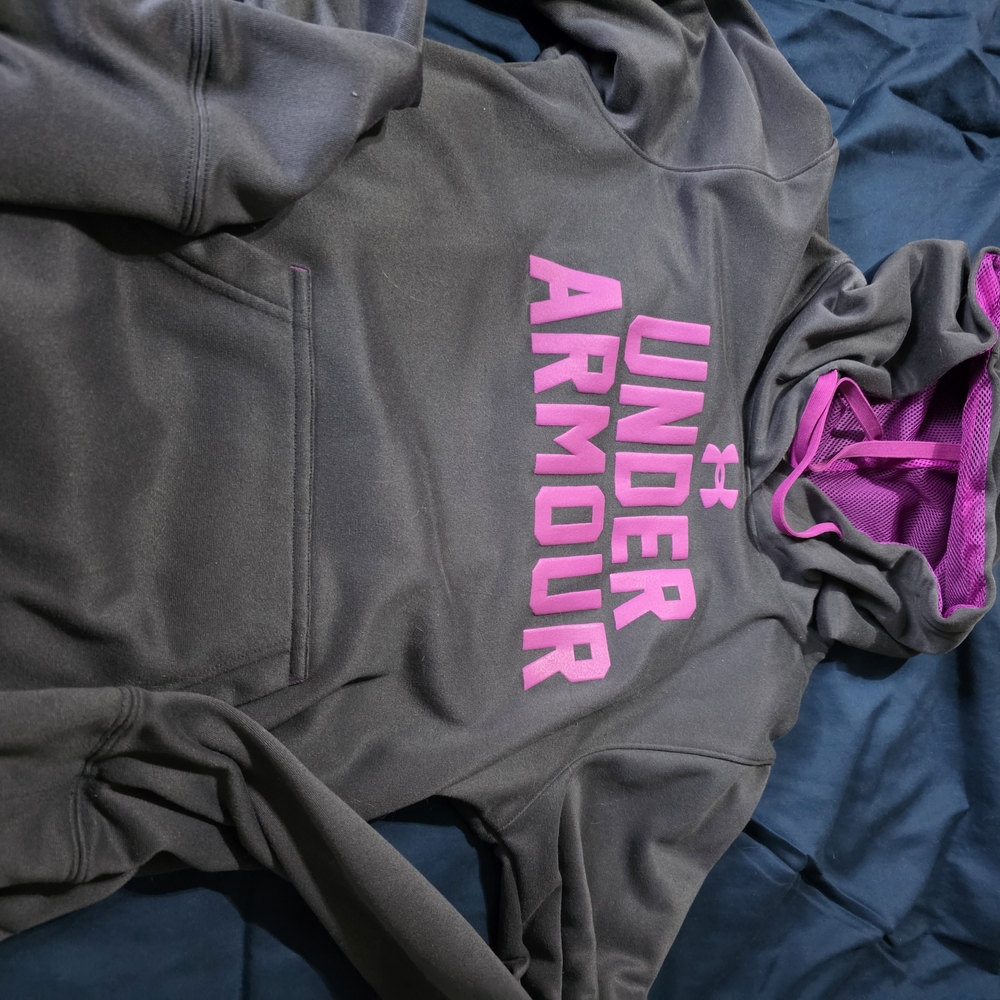 Under Armour Charcoal Hoodie with Magenta Details